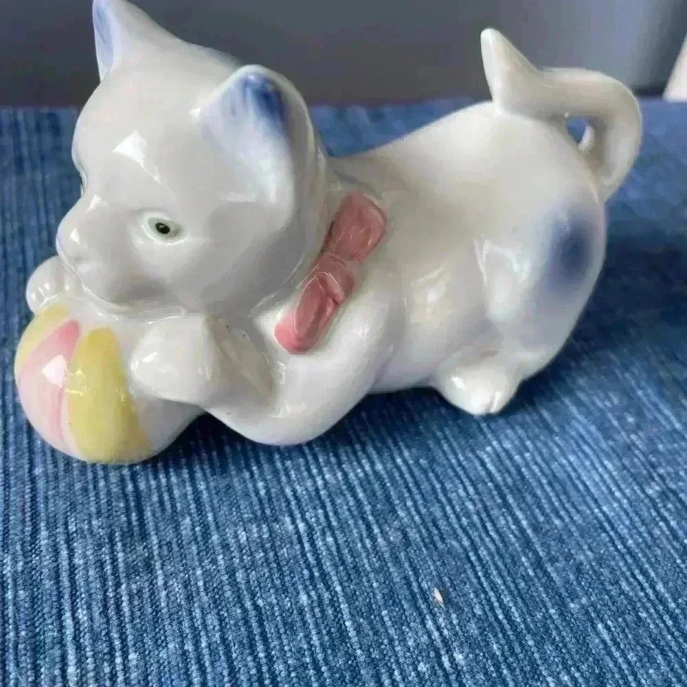 Cats 2 vintage glaze, porcelain cats very cute - Picture 2 of 5